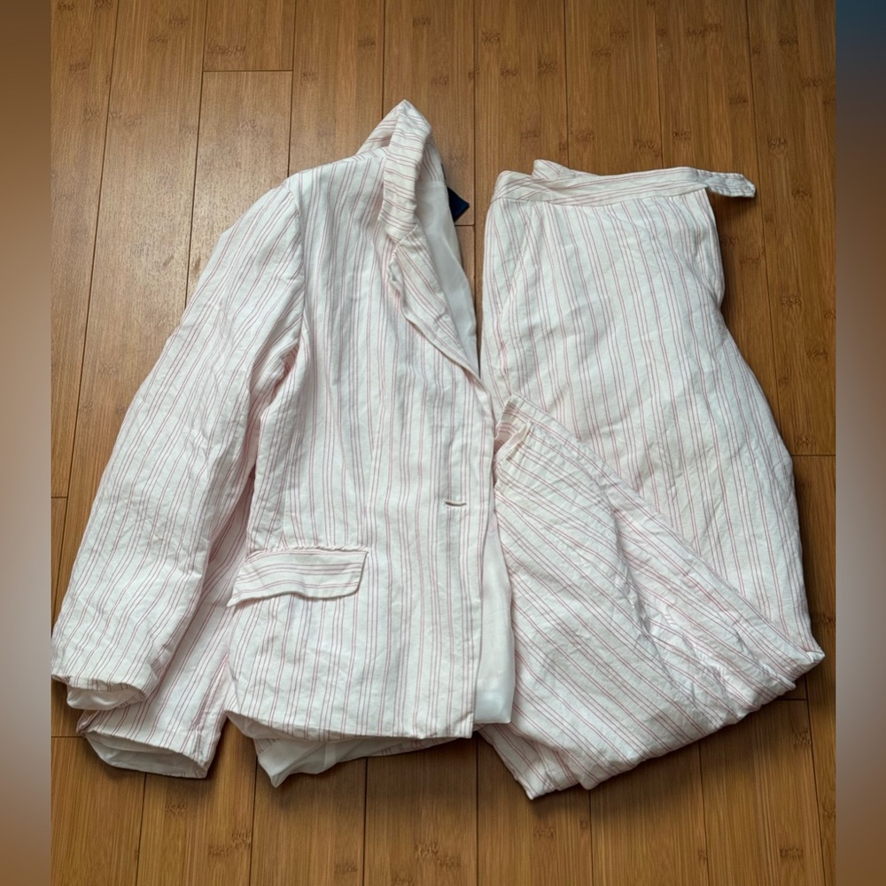 Women's Pink Striped Jacket set
